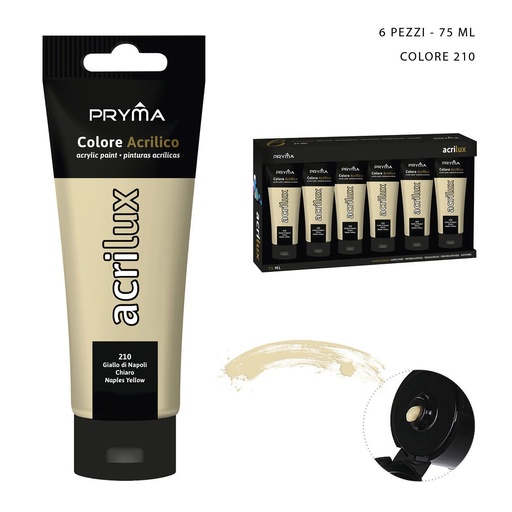 [0206929] Pintura acrílica 75ML N.210 amarillo napoles claro - Material de arte