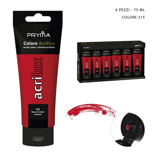 [0206935] Pintura acrílica 75ML N.315 rojo oscuro - Material de arte