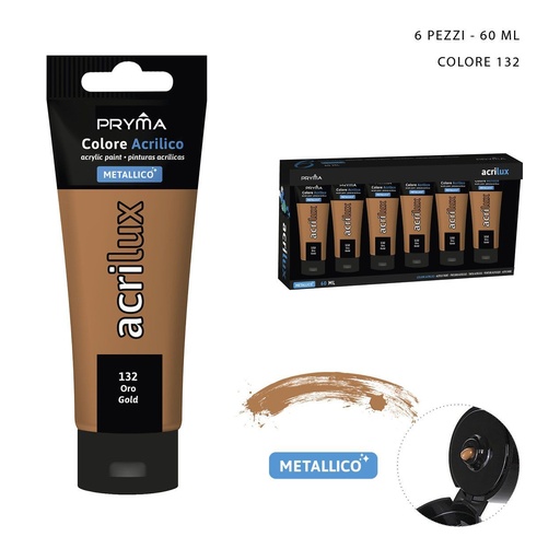 [0206963] Pintura acrílica metálica 60ml N.132 oro - Pinturas para manualidades