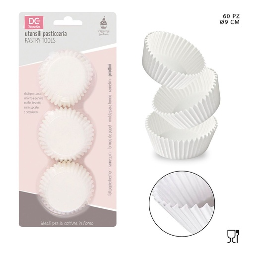[0204164] Moldes de papel para magdalenas 9cm 60pz - Utensilios de repostería