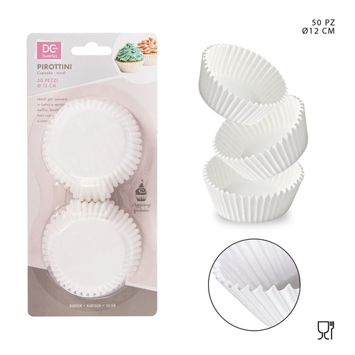 [0204166] Moldes de papel para magdalenas de 12 cm 50 pcs - Accesorios de repostería