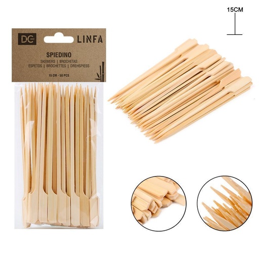 [0206396] Brochetas de bambú (15 cm, 50 unidades) - Accesorios de cocina