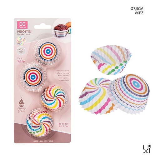 [0207445] Moldes de papel para repostería 7.5cm 80pz - Utensilios de repostería