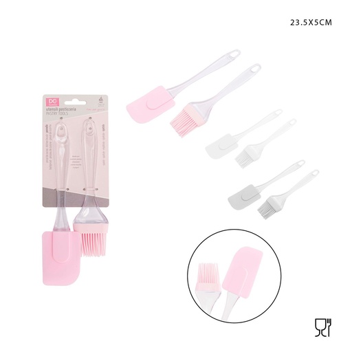 [0208322] Set de cucharas de silicona 24X5+22X5CM - Utensilios de repostería