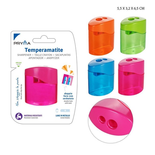 [0209058] Sacapuntas doble agujero 55x32x65 mm - Suministros de oficina