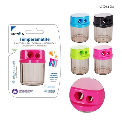 [0209063] Sacapuntas doble agujero 47x62 mm - Suministros de oficina