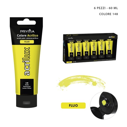 [0208085] Pintura acrílica fluorescente 60ML N.148 amarilla - Material de arte