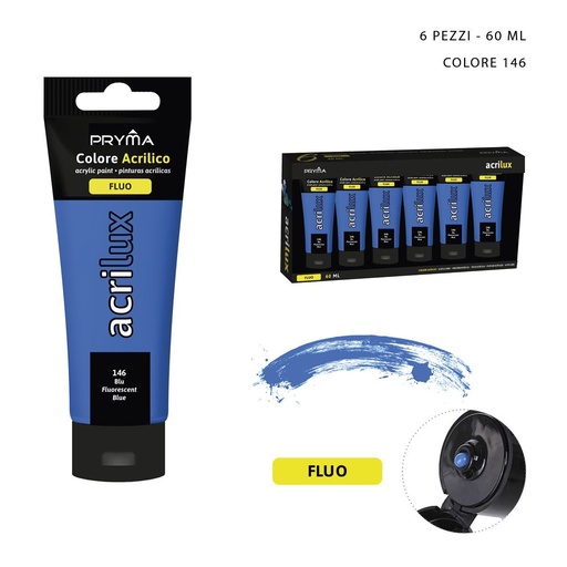 [0208088] Pintura acrílica fluorescente 60ML N.146 azul - Material de arte