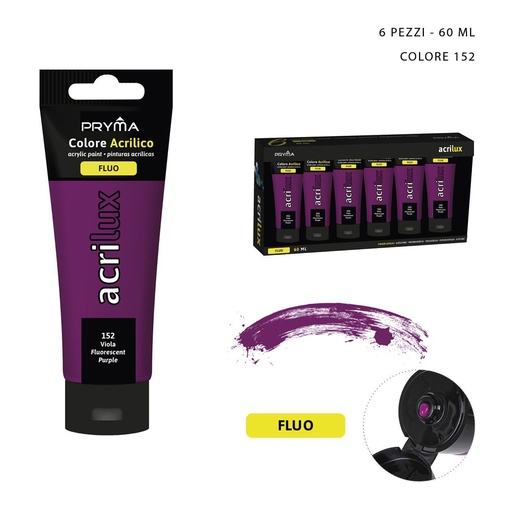 [0208090] Pintura acrílica fluorescente 60ML N.152 morado - Material de arte
