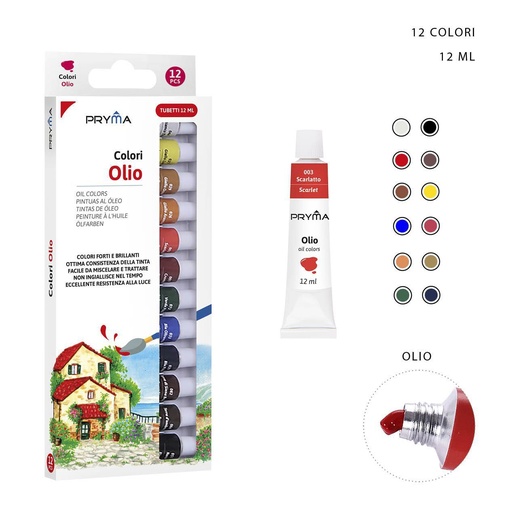 [0208109] Pintura al óleo 12 ml 12 piezas - Material de arte