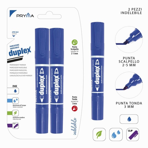 [0207693] Marcador con punta gruesa 2-5/3mm 2pz azul - Utensilios de escritura y marcadores