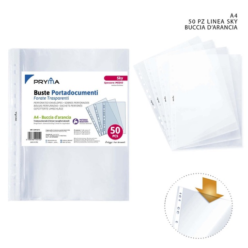 [0208116] Fundas de archivo multitaladro A4 50pz - Suministros de oficina