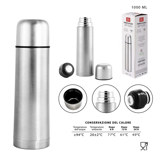 [0208715] Botella térmica de acero inoxidable 1000 ml, Botellas y accesorios