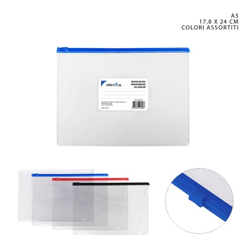 [0209046] Carpeta de PVC transparente A5 17.8x24 cm - Carpetería y archivo