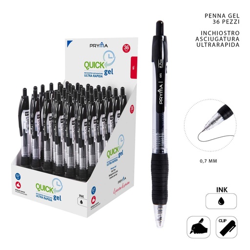 [0209531] Bolígrafo clic gel secado rápido 0.7mm (N) - Material de oficina y papelería