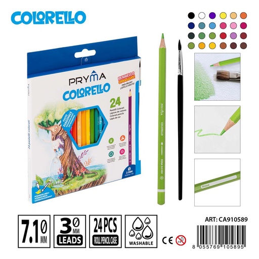 [0211542] Lápiz de color acuarelable 24 piezas - Papelería