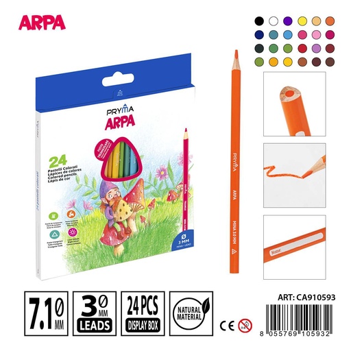 [0211546] Lápices de colores triangulares 24pz - Artículos de arte