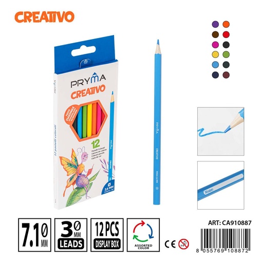 [0211539] Lápices de colores creativos 12pz para dibujo y arte