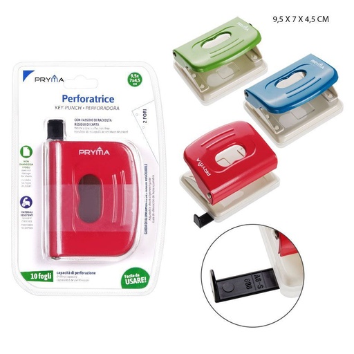 [0209385] Perforadora de papel 2 agujeros 9.5X7X4.5CM - Accesorios de oficina