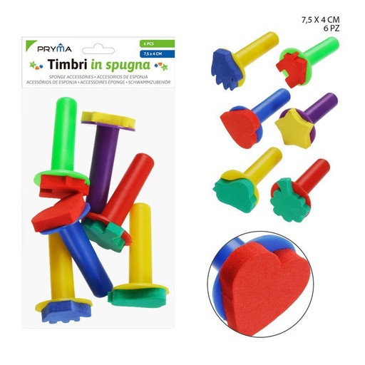 [0209761] Sello de esponja 7.5cmX4cm 6pzs - Material de arte