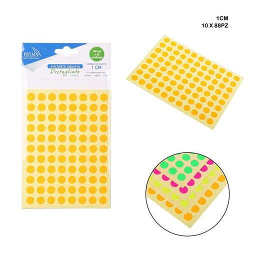 [0210152] Etiqueta adhesiva redonda 1cm 88pz 10ff para organización
