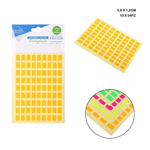[0210158] Etiqueta adhesiva rectangular 0.8x1.2cm 54pcs para organización