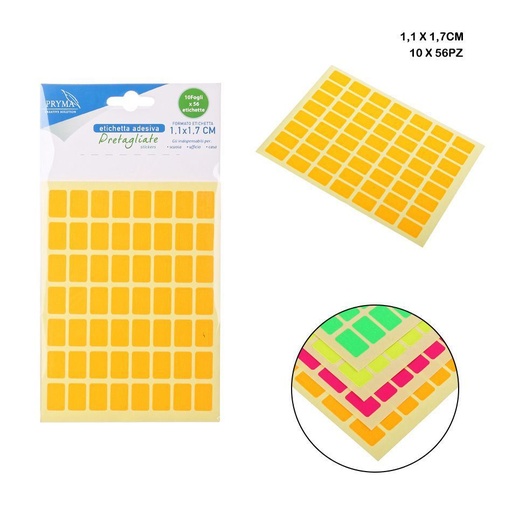 [0210160] Etiqueta adhesiva rectangular 1.1x1.7cm 56pcs para organización