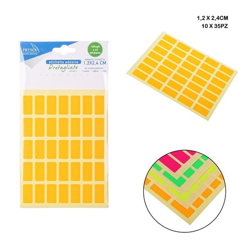 [0210162] Etiqueta adhesiva 1.2x2.4cm 35pcs 10ff para organización y etiquetado