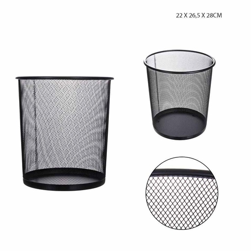 [0210693] Cesta de basura negra 22X26.5X28cm - Organizador