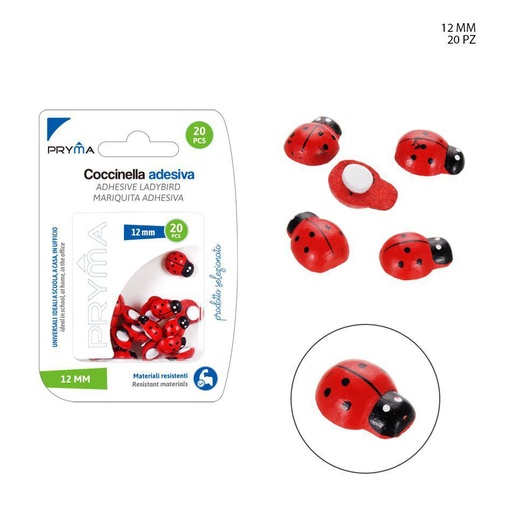 [0211431] Autoadhesivo de mariquitas 12 mm 20 PZ - Accesorios decorativos