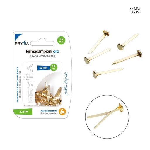 [0211456] Clips de muestra color oro 32 mm 25 PZ - Accesorios de oficina