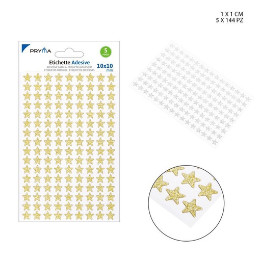 [0211739] Adhesivos de estrellas 1x1 cm 144 unidades - Decoración y etiquetas