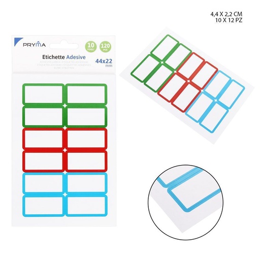 [0211749] Etiqueta adhesiva rectangular 4.4x2.2 cm 12 pcs 10 pcs - Papelería y etiquetas
