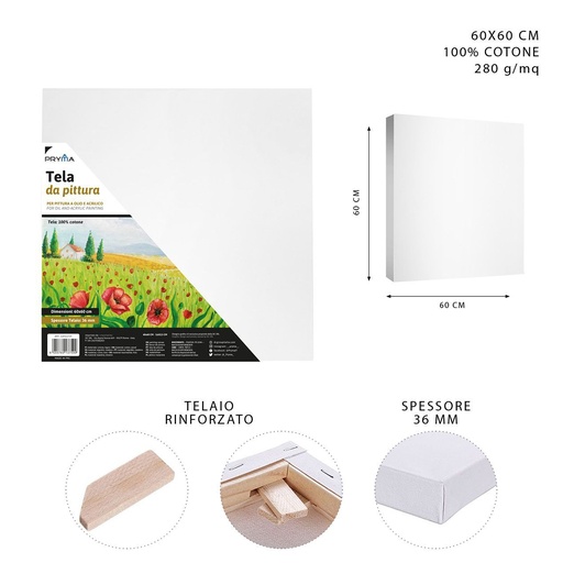 [0215791] Marco para lienzo 60X60cm H3.6cm - Material de arte