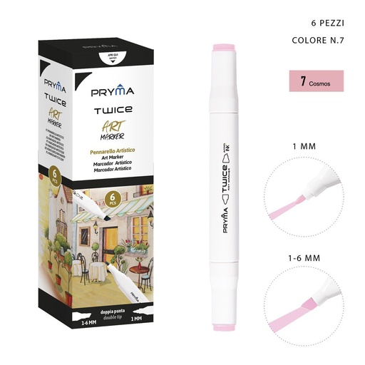 [0214572] Rotulador de doble punta 2-5/3mm color 7 para dibujo y escritura