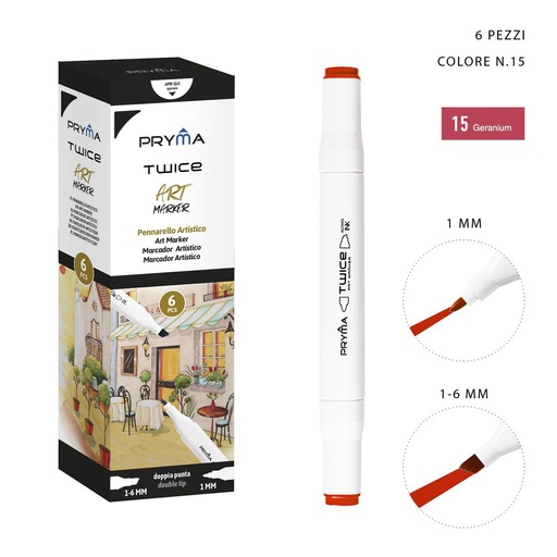 [0214576] Rotulador de doble punta 2-5/3mm color 15 para dibujo y escritura