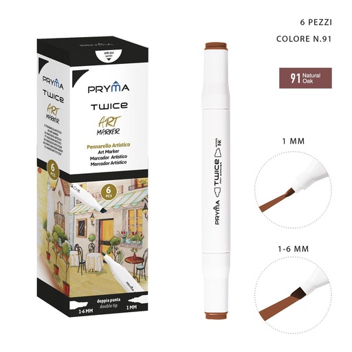 [0214602] Rotulador de doble punta 2-5/3mm color 91 para dibujo y escritura