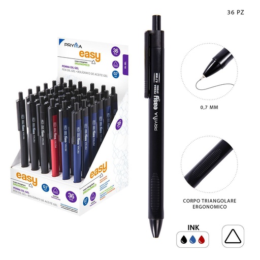 [0214553] Bolígrafo de clic gel 0.7mm 3 pcs - Material de escritura