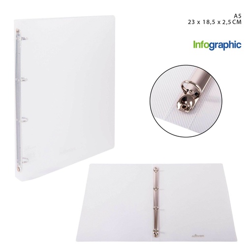 [0216744] Carpeta A5 transparente 23x18.5x2.5 cm - Accesorios de oficina
