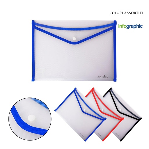 [0216752] Carpeta botón transparente A4 - Archivos y organizadores