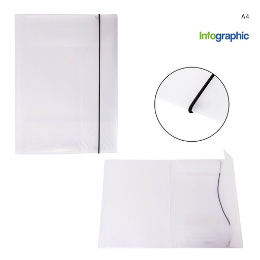 [0216754] Carpeta con goma A4 transparente - Archivos y organizadores