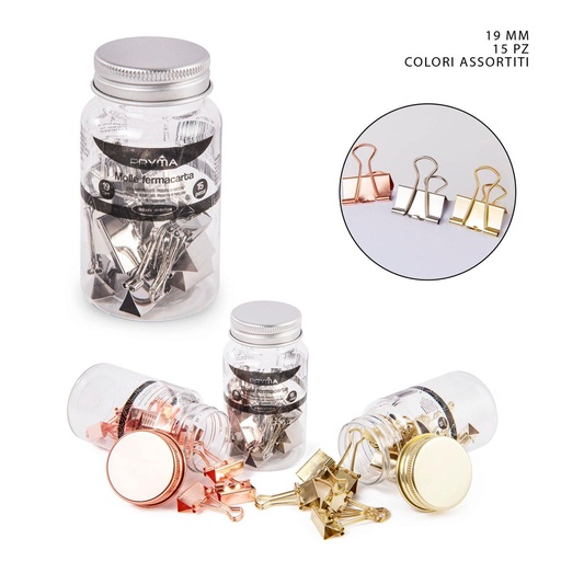 [0216050] Pinza sujetapáginas 19MM 15 piezas - Accesorios de oficina