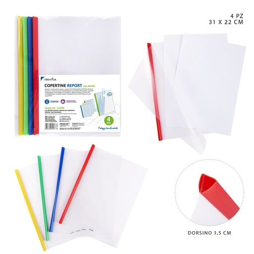 [0216676] Cubierta de carpeta de informes 31X22X1.5CM 4 piezas - Archivos y organizadores