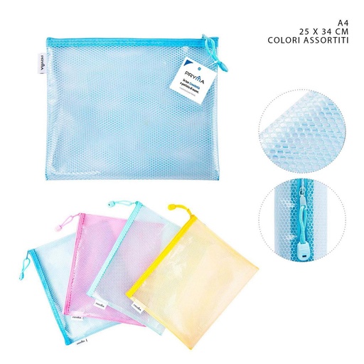 [0216738] Bolsa de archivo con cremallera A4 25x34cm - Material de oficina