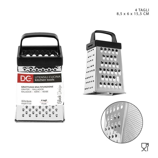 [0217565] Rallador multifuncional de acero 4 lados 8.5x6x15.5 cm - Utensilios de cocina