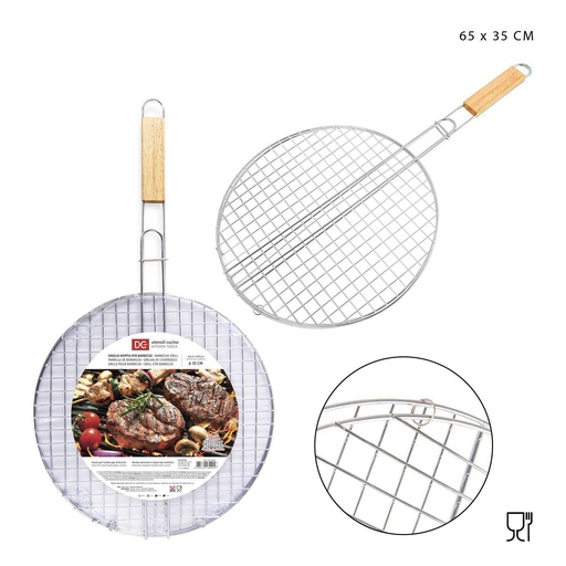 [0217635] Parrilla de barbacoa con madera 65X35CM - Accesorios de barbacoa
