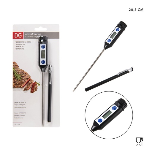 [0218763] Termómetro digital de cocina 20.5cm con estuche
