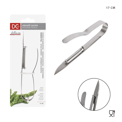 [0218700] Pelaespárragos de metal 17X5.8CM - Accesorios para cocina