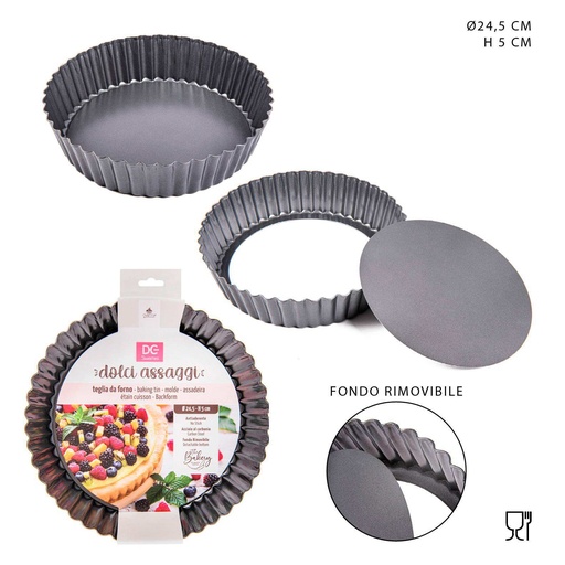 [0220342] Bandeja para hornear con base desprendible 24.5x5 cm - Utensilios de repostería