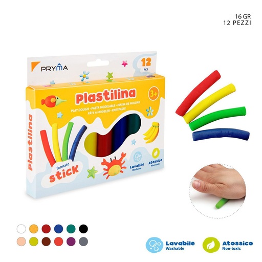 [0223211] Plasticina 16g 12 piezas - Material de arte